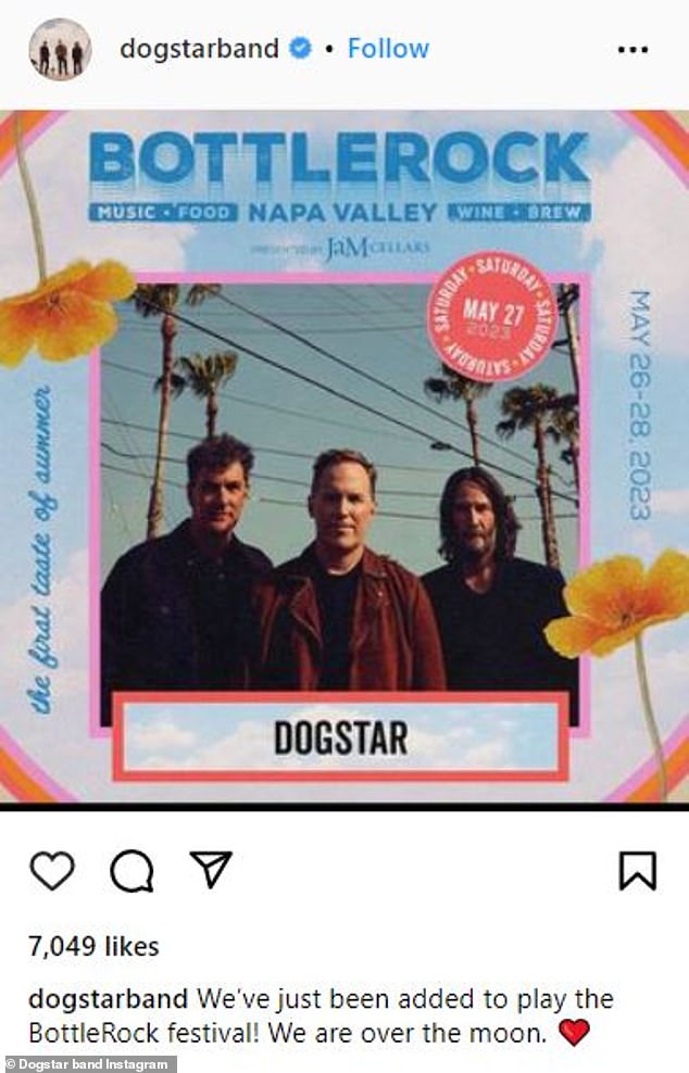 في منشور على Instagram تم نشره الأسبوع الماضي ، قال Dogstar إنهم كانوا `` فوق القمر '' لكونهم إضافة متأخرة إلى التشكيلة و `` يتطلعون إلى عطلة نهاية أسبوع رائعة ورائعة ''