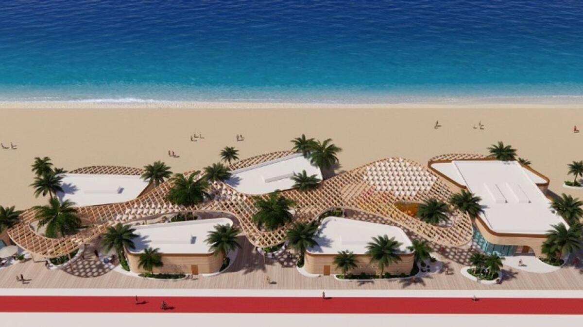 ملف.  Al Hirah Beach Sharjah شاطئ الحيرة شاطئ الحيرة حاكم الشارقة ، الإمارات العربية المتحدة ، الشارقة ، الحيرة ، مسجد ، مرتادي الشواطئ