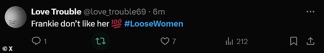 عبر موقع X، المعروف سابقًا باسم Twitter، انتقد المعجبون موقف فرانكي، مشيرين إلى أنها لم تفعل شيئًا لإخفاء 