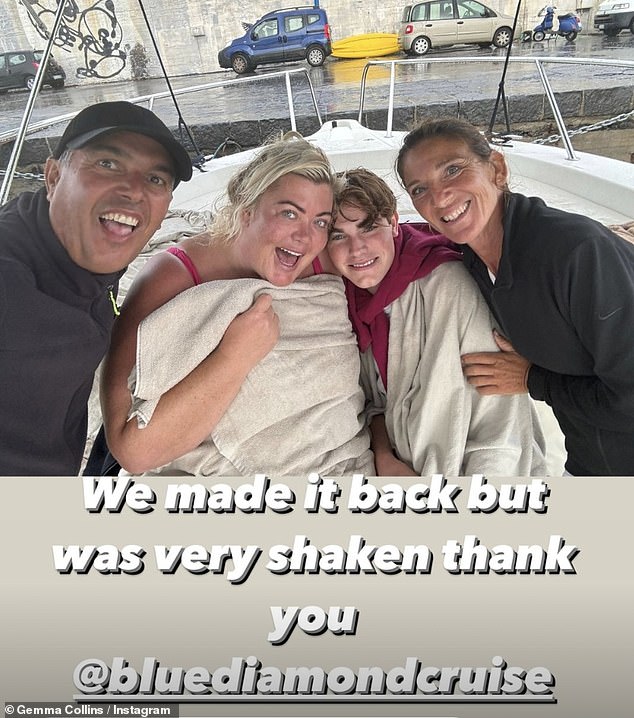 أصيبت جيما، 43 عامًا، وابن أخيها هايدن، 15 عامًا، اللذان كانا على متن سفينة فاخرة أخرى، بالصدمة بعد أن تقطعت بهما السبل في البحر لمدة أربع ساعات