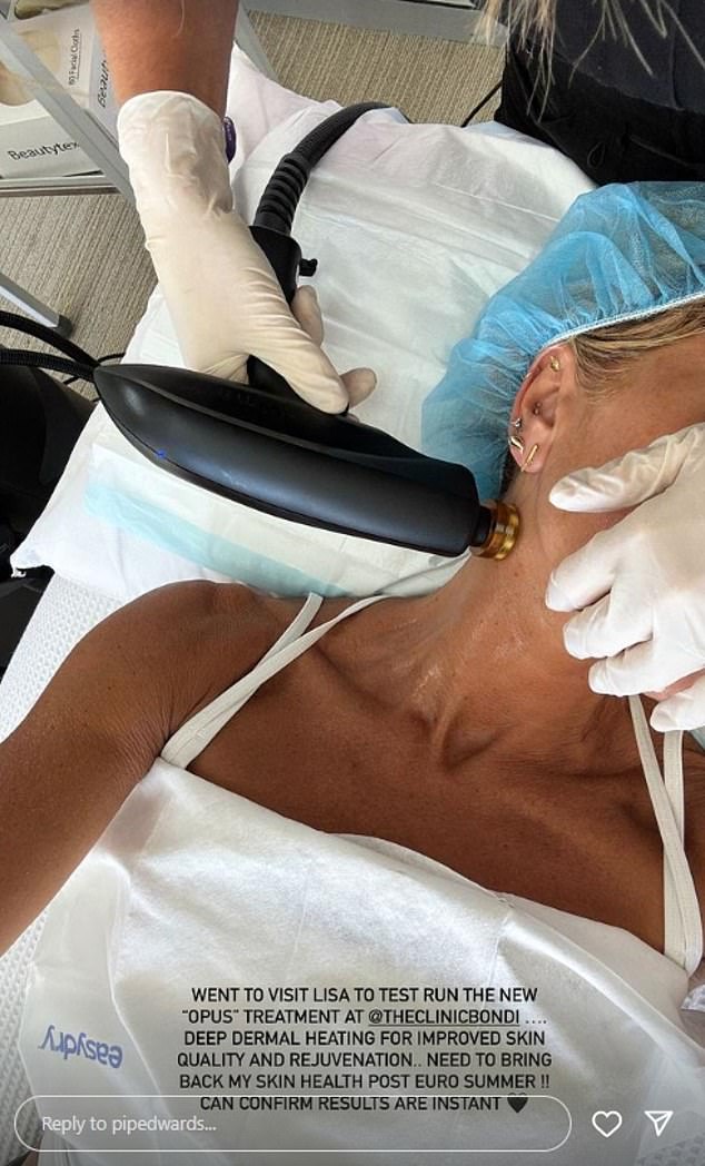 شاركت مصممة PE Nation، البالغة من العمر 41 عامًا، معرضًا للصور على Instagram والتي التقطتها أثناء حصولها على علاج فاخر للبشرة في The Clinic Bondi في سيدني