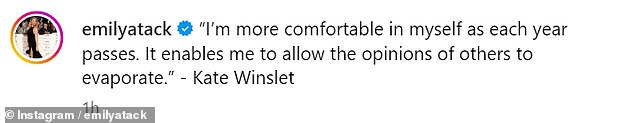 استلهمت إيميلي تعليقها من الممثلة كيت وينسليت