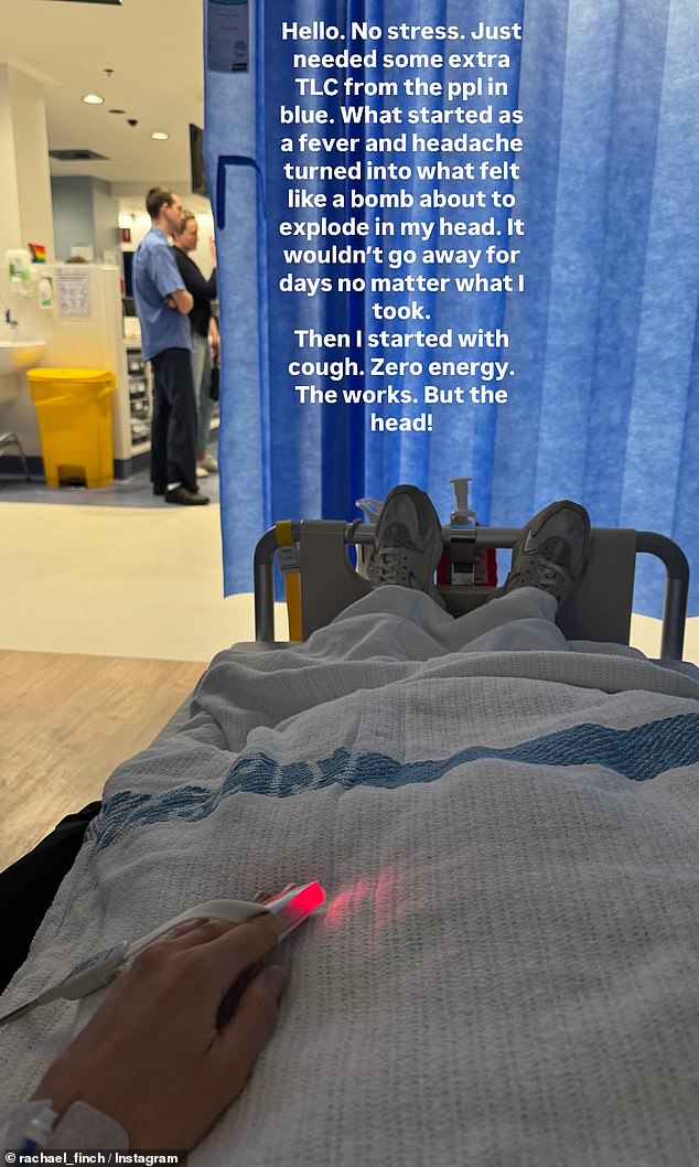 وكشفت راشيل بعد ذلك أن الأطباء أجروا لها فحصًا صحيًا كاملاً وأخذوا عينة من السائل الشوكي، قبل أن يطلبوا منها الراحة والعمل على تعافيها.