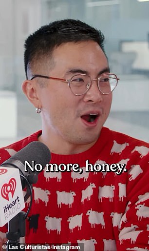 ظهرت الفنانة البالغة من العمر 55 عامًا في برنامج Las Culturistas الشهير للغاية والذي استضافه بوين يانغ (في الصورة) ومات روجرز وهي تنتقد الإضاءة غير المبهجة.