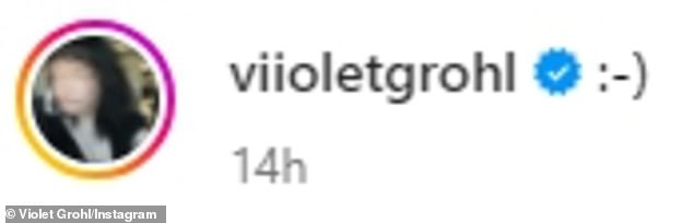 عرض شرائح فيوليت، والذي يتضمن أيضًا صورًا غامضة داكنة بالإضافة إلى لقطة الحفلة الموسيقية، تم تعليقه بدون أي شيء سوى وجه مبتسم