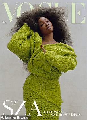 شاهد الميزة الكاملة في عدد ديسمبر من مجلة British Vogue اعتبارًا من يوم الثلاثاء (في الصورة: نجمة الغلاف SZA)