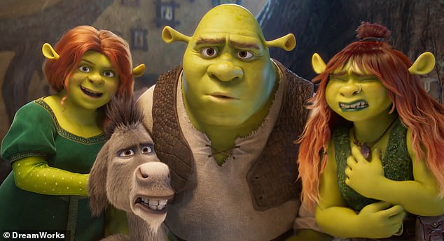 يظهر دعابة القصيرة Shrek and Donkey في المرآة كما يسأل Donkey ، 