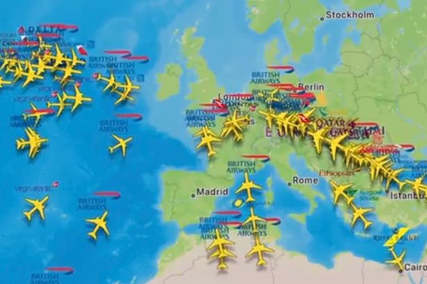 خريطة Flightradar24 للطائرات الهبوط 