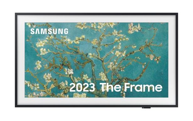 Samsung the Frame Smart TV أمام خلفية بيضاء