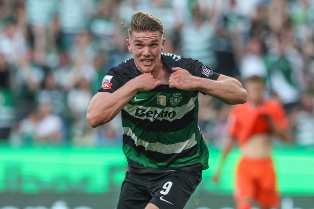 لشبونة ، البرتغال - 17 مايو: يحتفل Viktor Gyokeres من Sporting CP بتسجيل هدف CP الرياضي خلال Estadio Jose Alvalade في 17 مايو ، 2025 في لشبونة ، بورتوغال. (تصوير كارلوس رودريغز/غيتي إيمايز)
