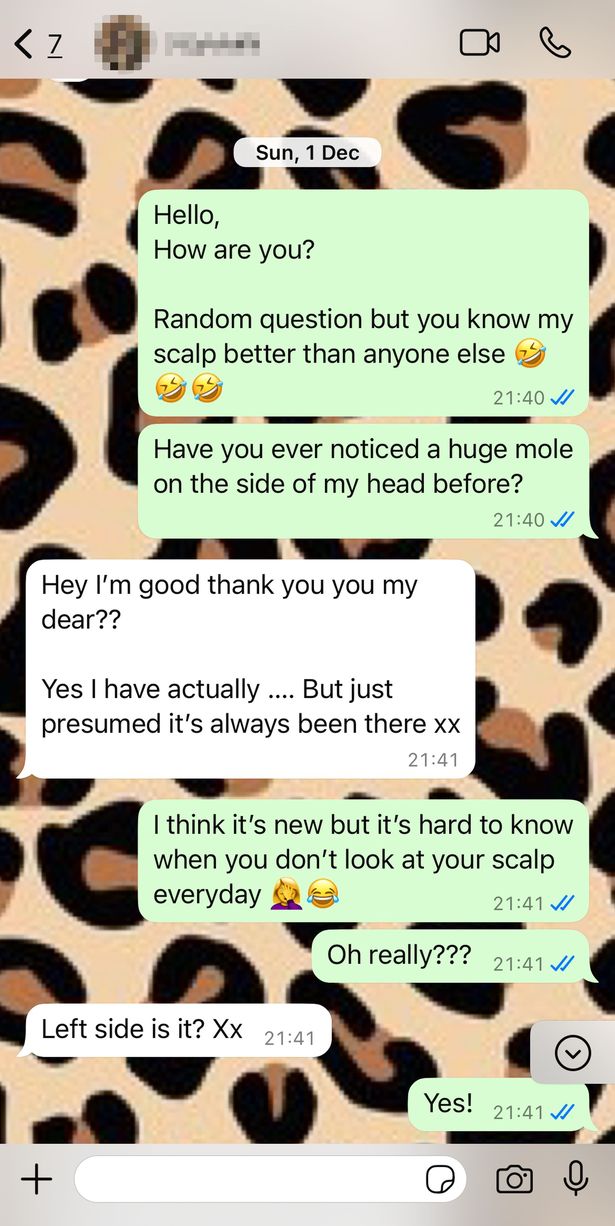 تبادل الرسائل النصية التي كانت ميكايلا مع مصفف الشعر لها بعد اكتشاف الخلد