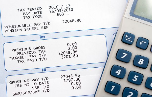 Payslip مع الآلة الحاسبة في تباين عالية