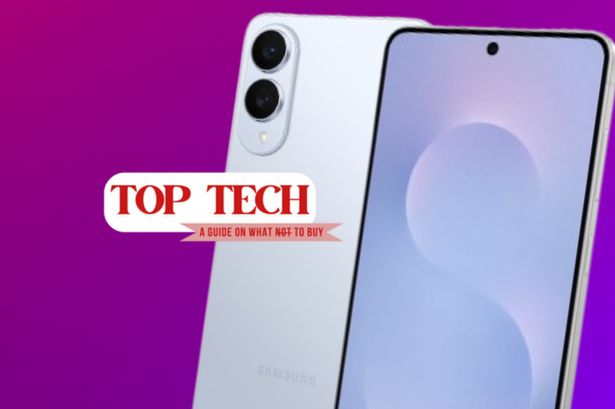 شعار Mirror Top Tech بجانب حافة Samsung Galaxy S25