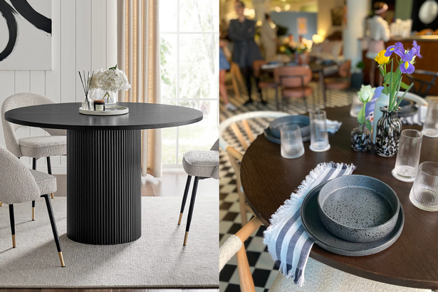 Hattie Panel Round 4-6 TAPERESPESTAL TABLE - Black - 329 جنيهًا إسترلينيًا
