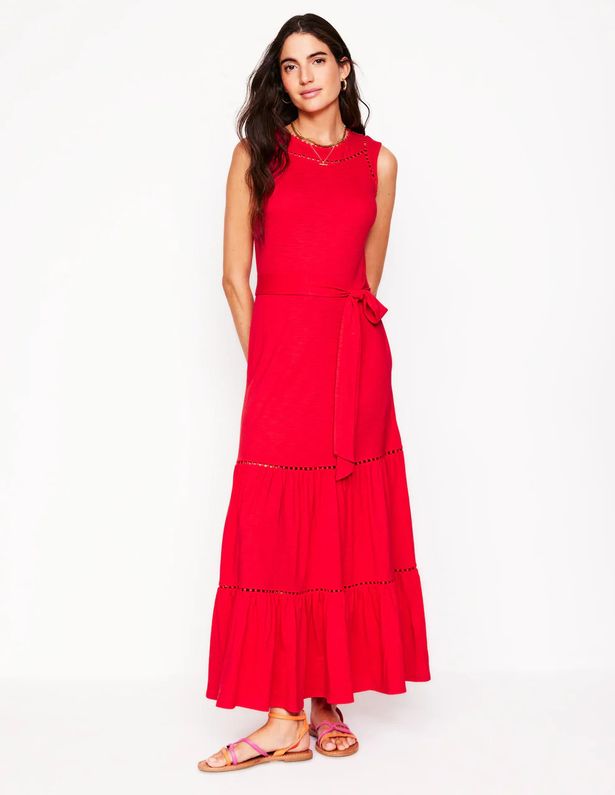 Mila Trim Tier Tiered Jersey Dress من Boden