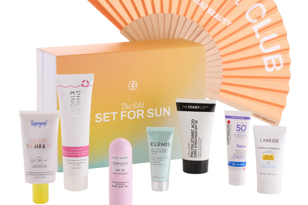 مجموعة التحرير من أجل Sun من علامات تجميل Cult Beauty Vontains مثل Elemis و SuperGoop! وصفة توهج