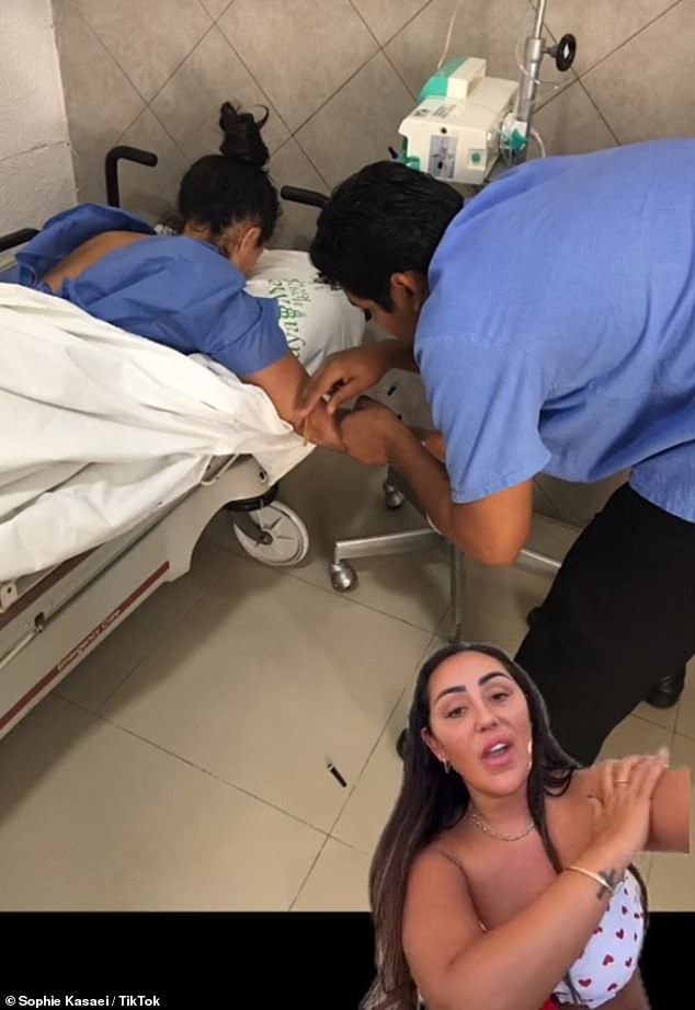عانت شخصية التلفزيون من خراج يهدد الحياة مما أدى إلى إجراء عملية جراحية طارئة لتصريف لتر واحد من Puss على خدها الأيسر (صوفي في الصورة في المكسيك في عام 2016)