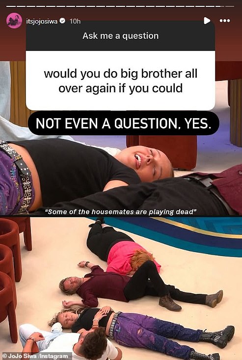 كشفت Jojo أيضًا كيف ستقوم بفعل Big Brother من جديد مرة أخرى منح الفرصة