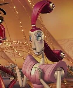 لعبت Jackie دور Loretta Geargrinder (في الصورة) ، اهتمام روبن ويليامز بالحب في فيلم الرسوم المتحركة