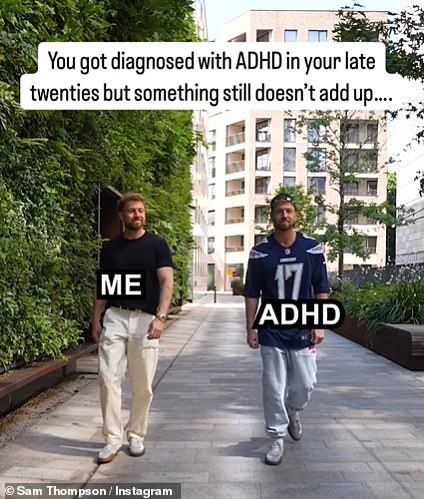 على Instagram ، شارك مقطع من اثنين من سامس يسير في الشارع ، واحدة لتمثيل نفسه والآخر ADHD له
