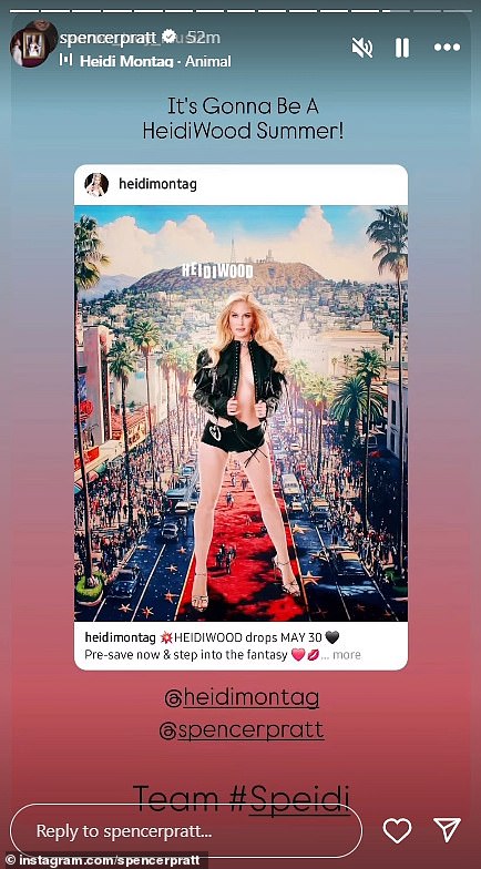 روج سبنسر ألبوم زوجته القادم ، Heidiwood ، عبر قصص Instagram الثلاثاء