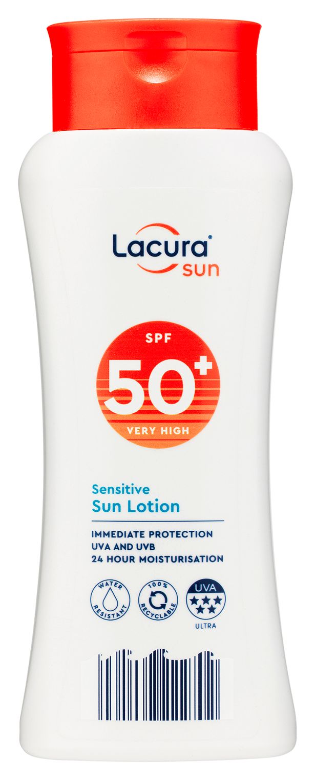 تكاليف ALDI's Lacura حساس Sun Lotion SPF50+ فقط 2.99 جنيه إسترليني مقابل 200 مل.