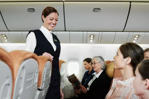 مضيف طيران على متن طائرة