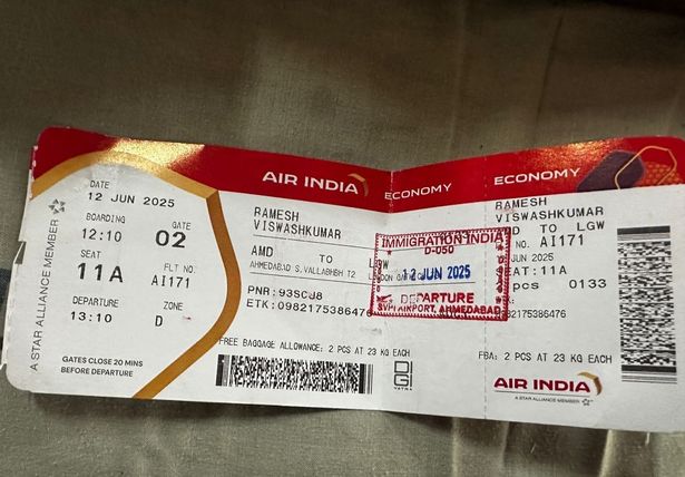تذكرة طائرة Air India Vishwash Kumar Ramesh 