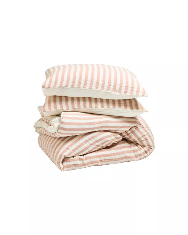 مجموعة Oliver Bonas Stripe Muslin Bedlinen