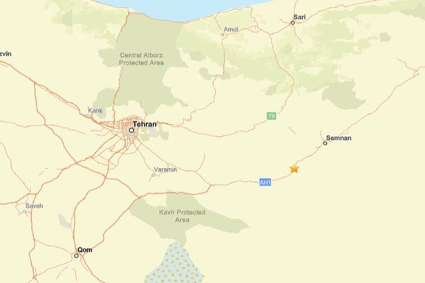 خريطة USGS زلزال إيران