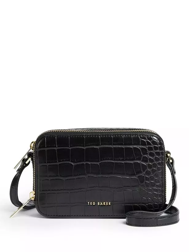 ستينا مزدوجة Zip Croc Effect Mini Camera Bag من Ted Baker