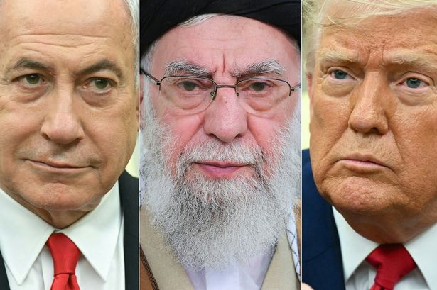 رئيس الوزراء الإسرائيلي بنيامين نتنياهو (ل) زعيم إيران الأعلى آية الله علي خامناي والرئيس الأمريكي دونالد ترامب