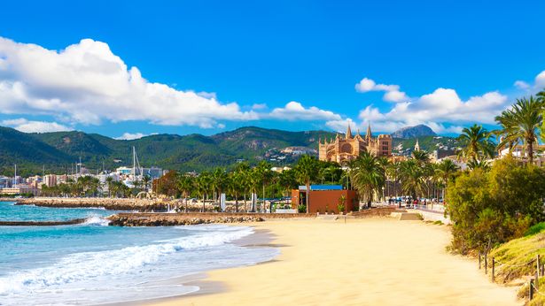 المنظر البانورامي ل Palma de Majorca ، جزر مايوركا باليريك ، البحر الأبيض المتوسط