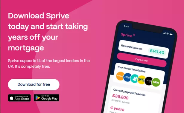 ScreenGrab من تطبيق ScreenGraving App Sprive ، يظهر خلفية وردية مع عبارة "تنزيل sprive اليوم وابدأ في إخراج أتعابك من رهنك"