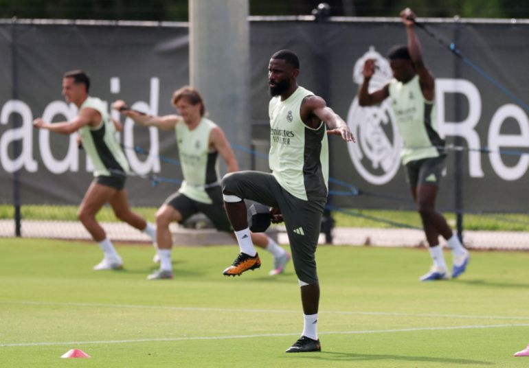 أنطونيو روديجر من ريال مدريد أثناء التدريب في كأس العالم للنادي FIFA