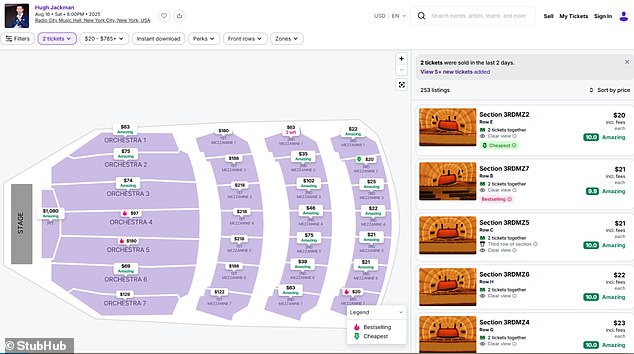يتم بيع تذاكر عروض Jackman في يوليو على StubHub بأقل من 25 دولارًا