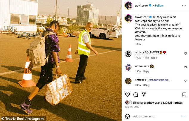 شارك مغني وضع Sicko إعجابه بالعلامة التجارية مع أتباعه على Instagram