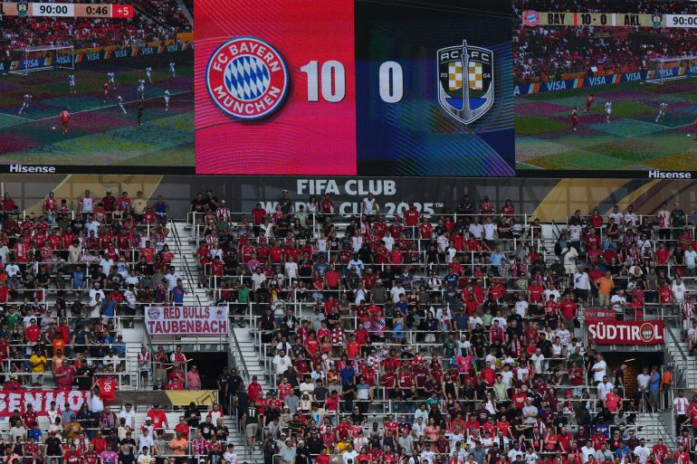 El Marcador Con Eldado 10-0 Del Bayern Munich Ante el Auckland City En El Encuentro Del Grupo C Del Mundial de Clubes El Domingo 15 De Junio Del 2025.