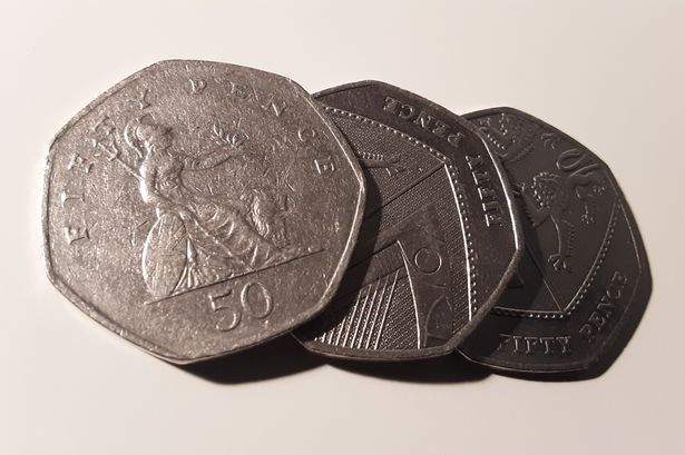 تم إدراج عملة 50p مقابل 10،000 جنيه إسترليني