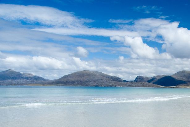Luskentyre Beach ، Harris ، Outer Hebrides ، اسكتلندا.