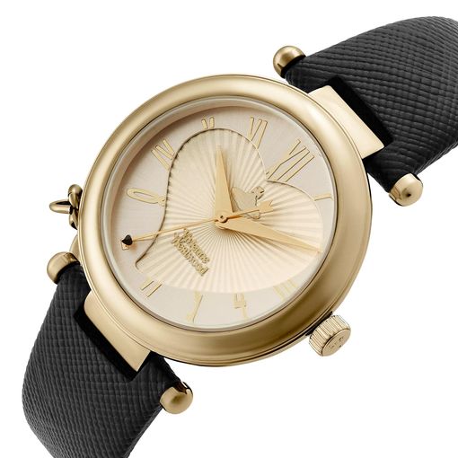 Vivienne Westwood الحصرية Orb Heart 36mm Gold Gold Gold Ladies Watch