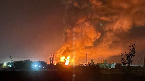 النيران في منطقة فولغوغراد في روسيا