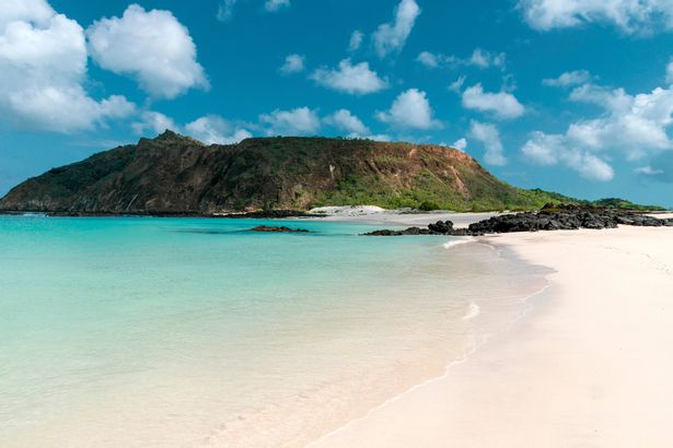 Playa Cerro Brujo على Isla San Cristobal ، Galapagos ، ecuador