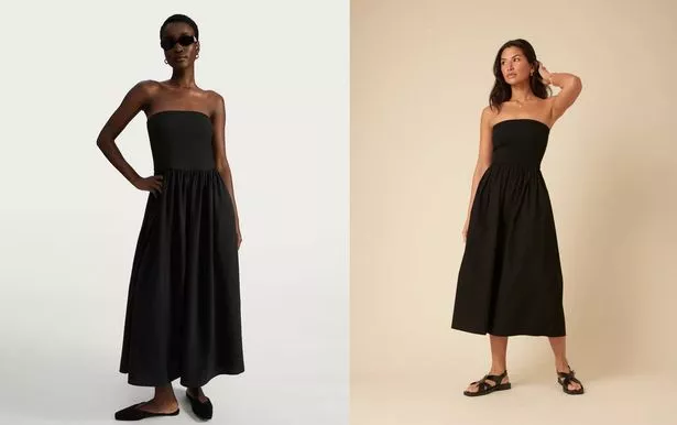 فستان Midi Flitless F & F باللون الأسود (ل)