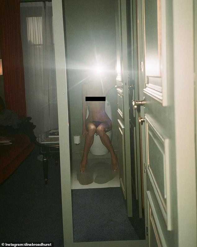 انتقلت دينا إلى Instagram لتبادل المفاجئة المفعم بالحيوية التي أظهرت لها في وضع وسط للغاية أثناء إجازتها في باريس - تجريد عارية تمامًا لتشكل على مرحاض
