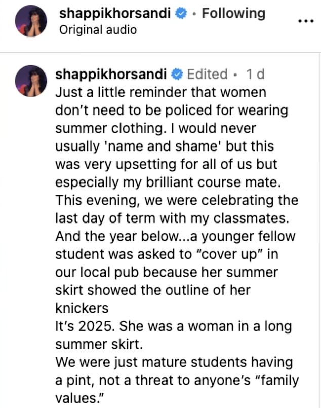 انتقلت Shappi إلى Instagram يوم الاثنين لنشر صراخ محموم الآن حول حادثة زعمت أنها وقعت في Grange في Ealing