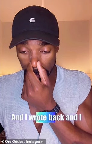 قبل أيام ، انهارت Oduba في البكاء بينما اعترف بأنه تعرض للخداع بسبب عملية احتيال ضارة عبر الإنترنت حاولت استغلال إعجابه بجورو روبنز بالمساعدة الذاتية والبودكاست الحائز على جائزة.