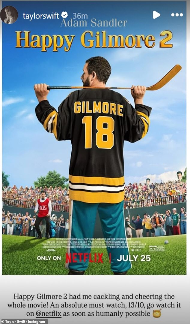 قامت بتحميل منشور بحماس لتوصيل فيلم Adam Sandler الجديد Happy Gilmore 2 ، والذي يحتوي على حجاب بدون قميص من Travis