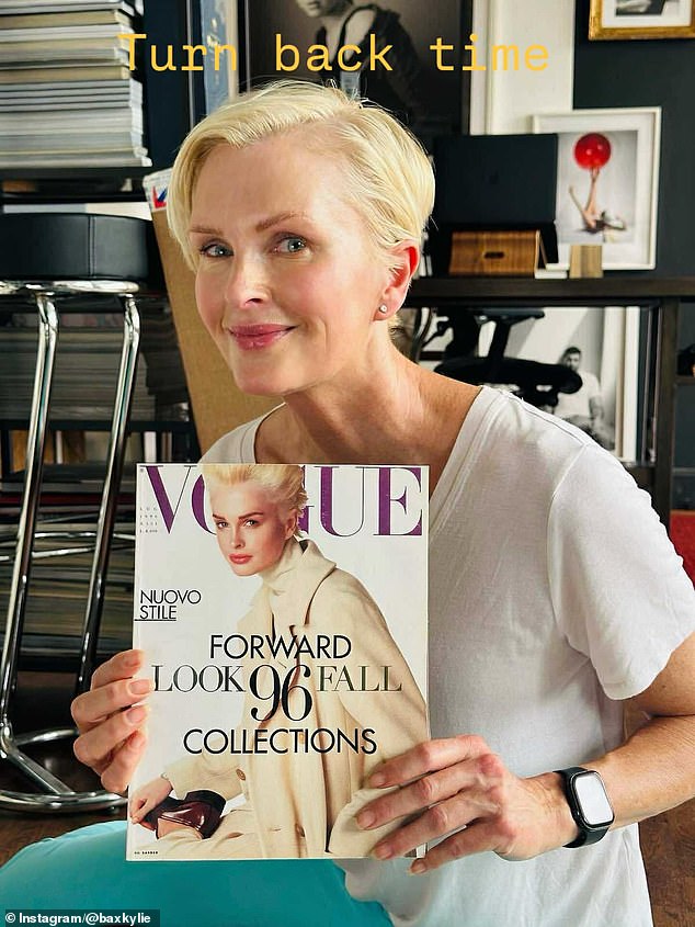 بدت باكس شبابية وسعيدة لأنها حملت أحد أغلفة مجلة Vogue القديمة. وقالت في التسمية التوضيحية: