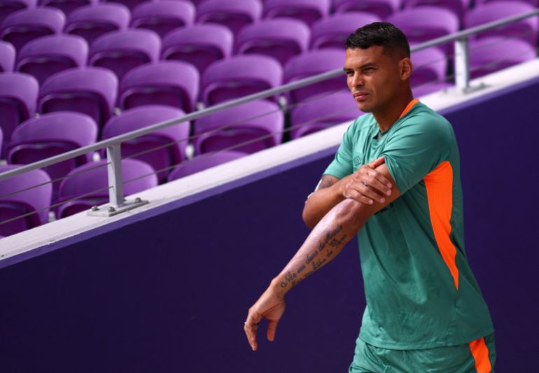 يتفاعل Thiago Silva من Fluminense.